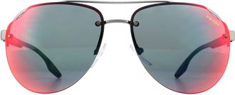 Prada Zonnebril 52VS 7CQ9Q1 Mat Gunmetal Donker Grijs, Blauw Rood Mirror