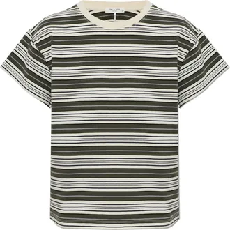 Rag & Bone Tops, Dames, Groen, L, Katoen, The Slub Striped Tee