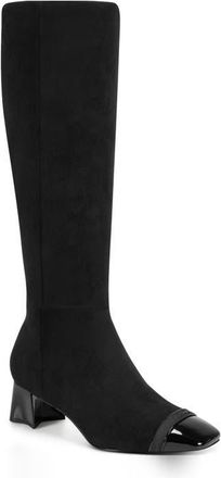 Karl Lagerfeld Shivon Knee High Cap Toe Boot in Black at Nordstrom, Size 5.5