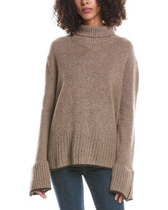 Brodie Split Cuff High Neck Cashmere Sweater