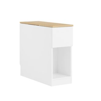 SoBuy Mesitas de noche con 3 compartimentos blanco 25x65x60 cm