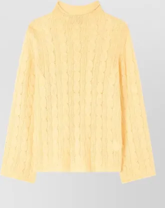 Guest In Residence cable-knit cashmere silk turtleneck sweater