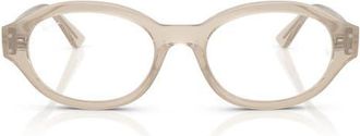 Ray-Ban 52mm Oval Optical Glasses in White at Nordstrom
