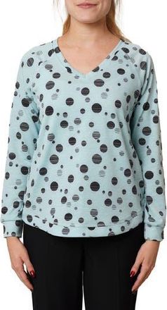 Cyrus V-Neck Raglan Sweater in Pastel Blue/Black at Nordstrom Rack, Size X-Large