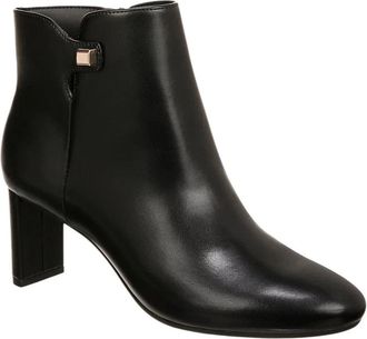 Alfani Paam Boots Womens Black Leather Almond Toe Ankle Bootie LION391