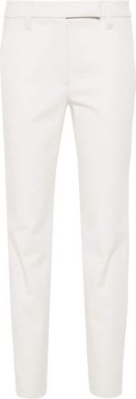 Brunello Cucinelli cigarette trousers - women - Elastane/Cotton/Acetate/Polyester - 38 - White