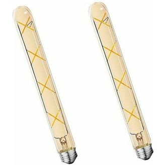 OEM Paquete De 2 Bombillas Led De Filamento E27 T30 De 8 W, Tubo De Luz Blanca C&aacute;lida Con Cristal &Aacute;mbar (equivalente A Una Bombilla Hal&oacute;gena De 70 W), 700