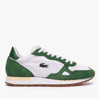 Lacoste Mens Partner 70s Trainers in White Suede - Size UK 7.5