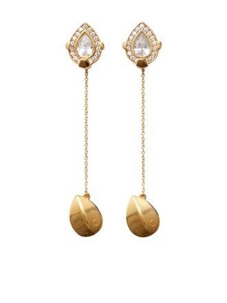 Burberry Shield pendant crystal-embellished earrings - Gold