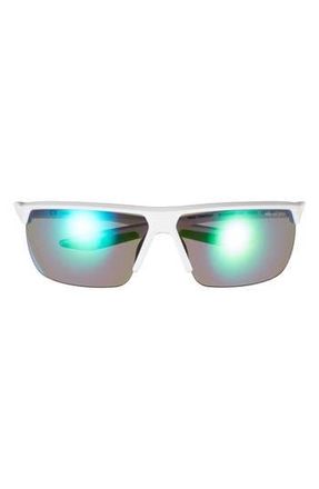 Nike 71mm Nike Tempest Performance Sunglasses in Matte White/Grey/Green at Nordstrom Rack