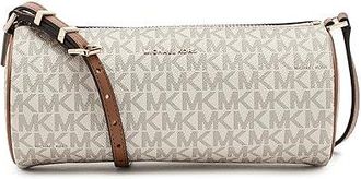 Michael Kors Izzy Small Barrel Pouchette Shoulder Womens Handbags Vanilla/Acorn : SM, Polyester