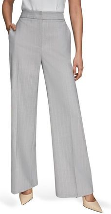 DKNY Pinstripe Clean Front Wide Leg Pants in Vapor Multi at Nordstrom, Size 12