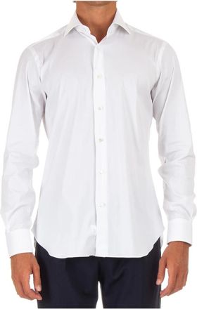 Barba Witte Op Maat Gemaakte Katoenen Poplin Overhemd - Heren - Zakelijke Overhemden - Wit - 3XL - Katoen - Overhemden