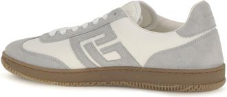 Balmain Mens Sneakers Swan Suede And Smooth Leather Light Grey-White Trainers Grey/white