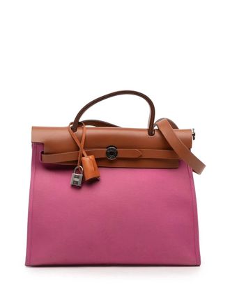 Herm&egrave;s 2018 Toile Herbag Zip 31 satchel - women - Canvas/Calf Leather/Leather - One Size - Pink