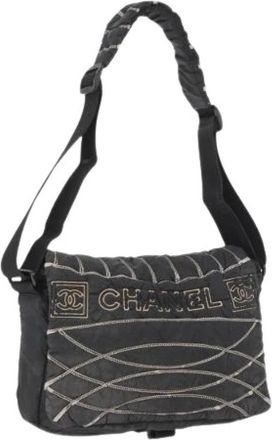 Chanel Pre-owned Nylon Cross Body Bag - Dames - Vintage Schoudertas - Zwart - ONE Size - Nylon - Vintage