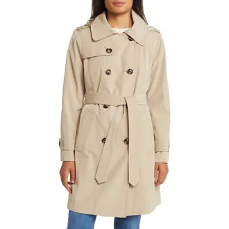 London Fog Belted Trench Coat in British Khaki at Nordstrom, Size Medium