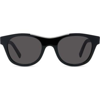 Givenchy 4G 50mm Geometric Sunglasses in Shiny Black /Smoke at Nordstrom Rack