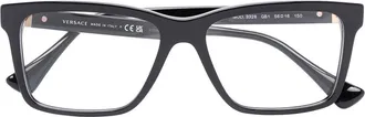 Versace medusa-plaque square-frame glasses - men - Acetate/Acrylic - One Size - Black