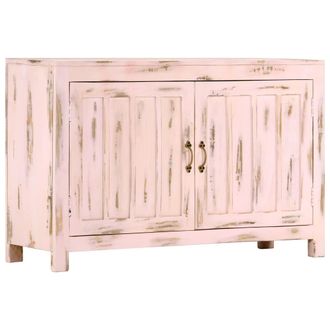 vidaXL Vidaxl - Credenza Rosa Chiaro 110x35x70 Cm In Legno Massello Di Mango
