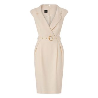 Pinko Midi Dresses, female, White, Size: L Midi Wrap Dress with Belt