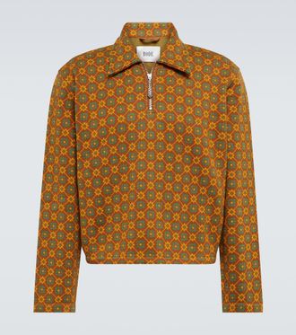Bode Half-zip floral jacquard sweater