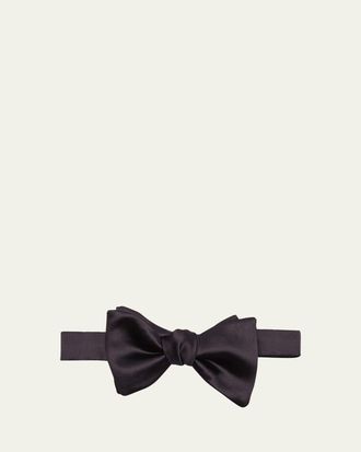 Brunello Cucinelli Basic Solid Silk and Cotton Bow Tie