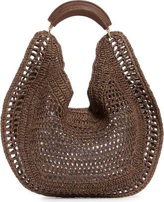 Urban Expression Straw Hobo Shoulder Bag in Chocolate at Nordstrom Rack