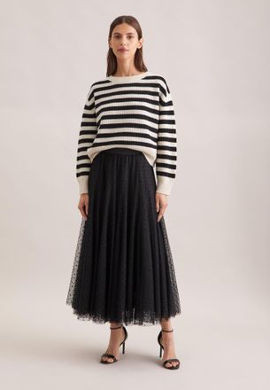 Seidensticker Midirock SEIDENSTICKER, Damen, Gr. S, schwarz, 100% Polyester, unifarben, normal, R&ouml;cke Midirock