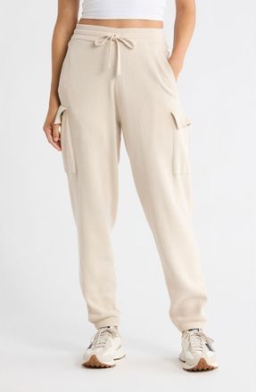 Yogalicious Chill Flow Sweater Knit Cargo Pants in White Sand at Nordstrom Rack, Size X-Small