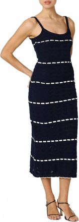 Cleobella Skylar Midi Dress In Dark Blue / Ivory