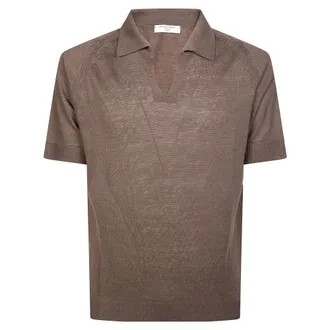 Daniele Fiesoli Polo Shirts, male, Brown, Size: S Polo MM Aperta