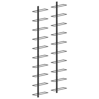 vidaXL Vidaxl - Botelleros De Pared Para 20 Botellas 2 Unidades Metal Negro