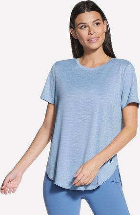Skechers Funktionsshirt SKECHERS Tunic Tee, Damen, Gr. XXL (50/52), blau dawn, Jersey, Obermaterial: 91% Polyester, 9% Elasthan, Rundhals, Shirts Funktionsshir