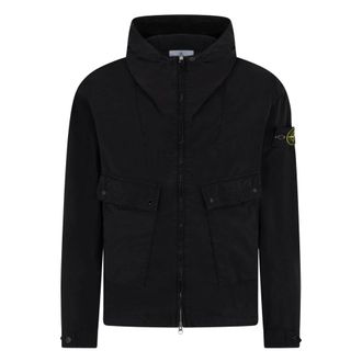 Stone Island Light Jackets, male, Black, Size: XL Light Compact Touch Poly-TC