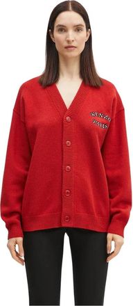 Kenzo Verdy Market Cardigan - Dames - Vesten - Rood - M - Katoen - Truien & Vesten