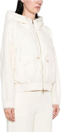 Twinset Chaqueta Acolchada con Capucha y Mangas en Contraste - Jackets - Mujer - Blanco - S