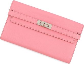 Herm&egrave;s Rose Confetti Chevre Myzore Leather Long Wallet (Bi-Fold) (Pre-Owned)