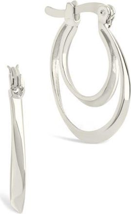 Sterling Forever Frankie Double Hoop Earrings in Silver at Nordstrom Rack