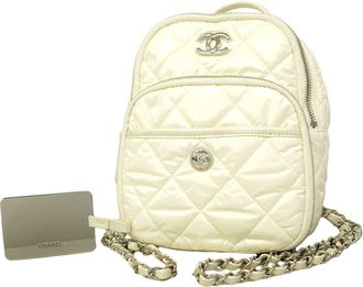 Chanel White Nylon Backpack (Pre-Owned)