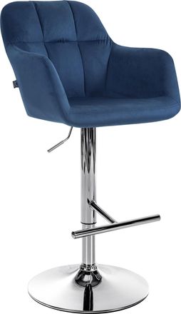 Clp Clp - Taburete De Bar Natoma En Terciopelo Azul Metal Cromado