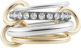 Spinelli Kilcollin Janssen Linked Diamond Ring in Silver at Nordstrom, Size 6