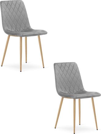 OEM Silla Tur&iacute;n - Terciopelo Gris Claro / Patas Color Madera X 2