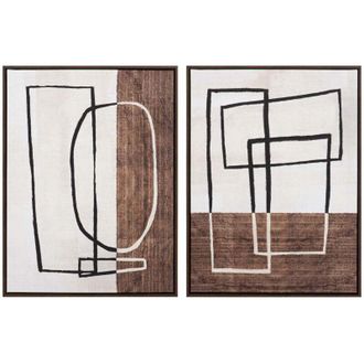 Adda Home Set 2 Cuadros 50% Pintado a Mano 63x4x83 Cm