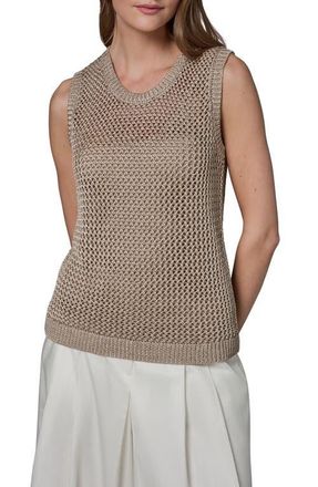 DKNY Metallic Open Stitch Sweater Tank in Tuscan Grey at Nordstrom, Size Large