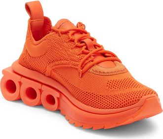 Ferragamo Nima Knit Low Top Sneaker in Orange at Nordstrom Rack, Size 8.5