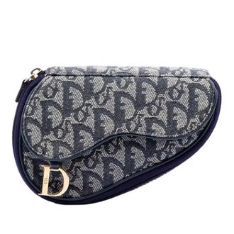 Dior Pre-owned Clutches, female, Blue, Size: ONE SIZE Pre-owned Canvas Pouch