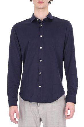 Eleventy Blue Cotton Jersey Casual Shirt