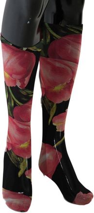 Dolce & Gabbana Multicolor Bloemen Tulpen Nylon Sokken