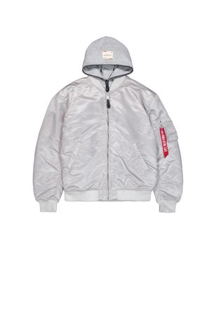 Alpha Industries Bomberjacke ALPHA INDUSTRIES MA-1 D-Tec Studio, Herren, Gr. XXL, grau (pastel grau), Obermaterial: 100% Nylon, Futter: 100% Nylon, Kapuze: 75% Baumwol